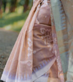 Light Beige/Lavender Handloom Manipuri Saree - Image 2