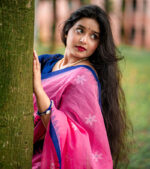 Magenta Pink Handloom Manipuri Saree - Image 3